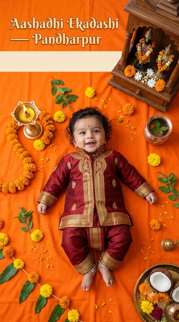 Orange Cloth Festive Flat-Lay
